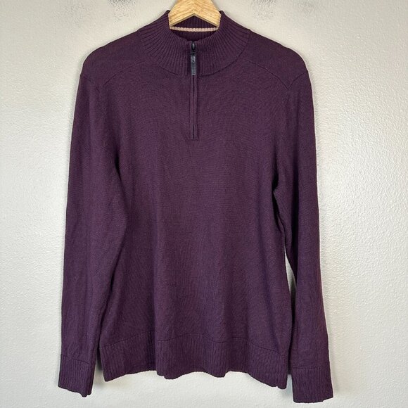 Smartwool Mens Medium Sweater Merino Wool Base Layer Hiking Outdoor Plum Purple - Picture 3 of 6